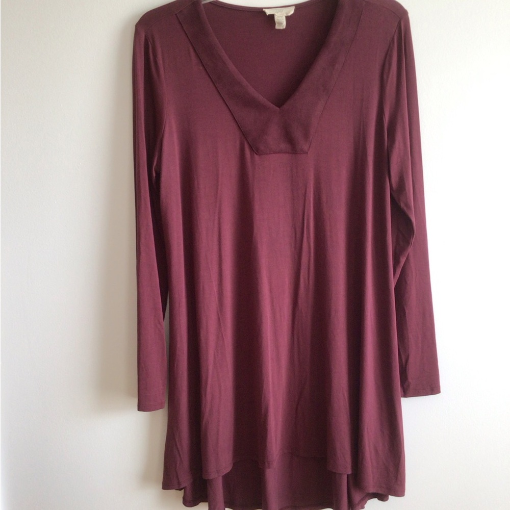 Cupio Deep Burgundy V-Neck Tunic